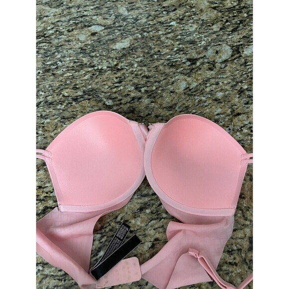 Victoria Secret Womens Underwire Bra Push Up Neon Orange Bra 32D - Picture 8 of 9